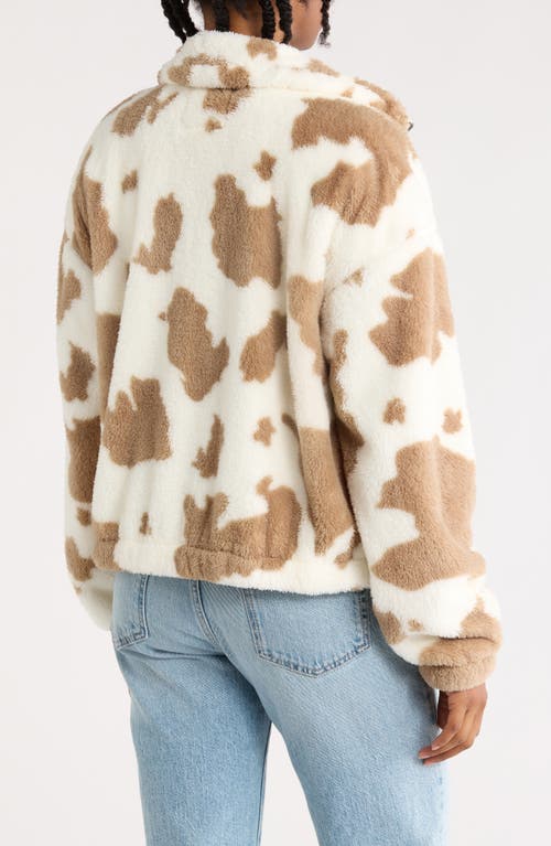 Thread & Supply Printed Faux Shearling Jacket In Brown