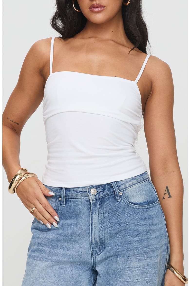 Race My Mind Ruched Top, Main, color, WHITE