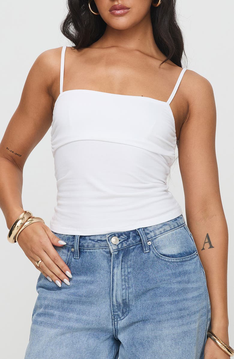 Princess Polly Race My Mind Ruched Top, Main, color, White