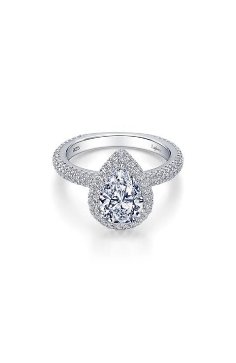 Simulated Diamond Halo Ring