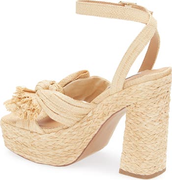 Romey Raffia Platform Ankle Strap Sandal