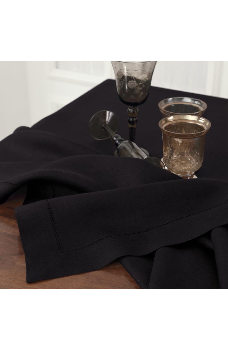 Solino Home Linen Tablecloth - Classic Hemstitch, Alternate, color, Black