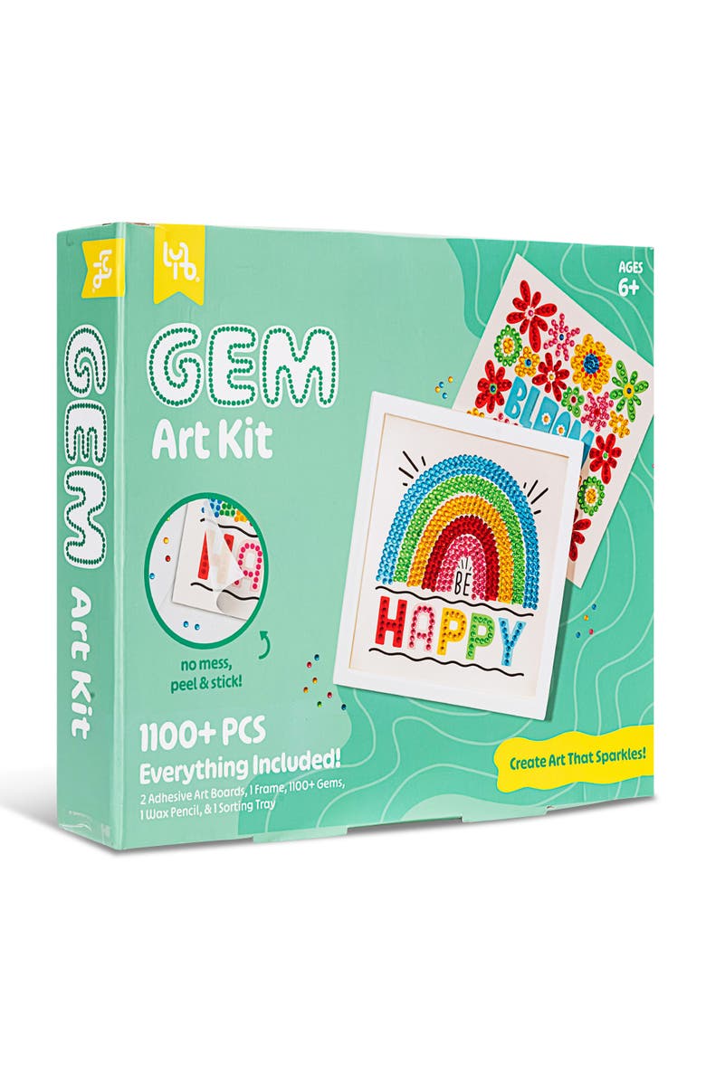 Little Yellow Bicycle Rainbow & Blooms Gem Art Kit 1100+ Pc Set, Ages 6+, Alternate, color, Multicolored
