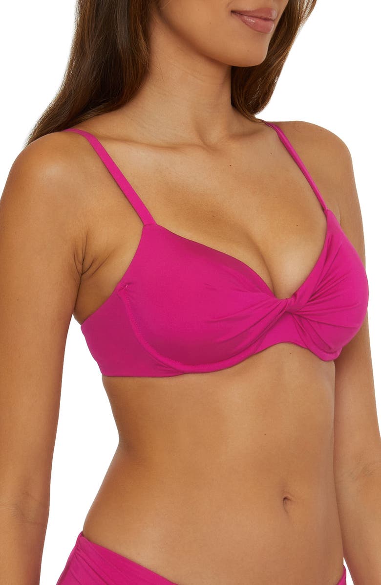 Trina Turk Monaco Underwire Bikini Top, Alternate, color, Sangria