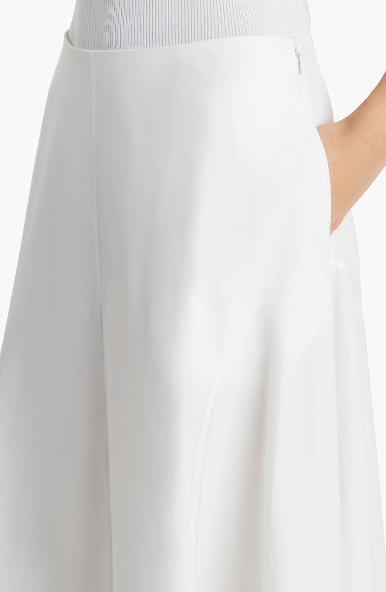 Khaite Artin Cotton Midi Skirt, Alternate, color, Chalk