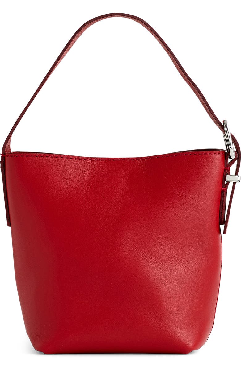 Madewell The Micro Essential Leather Bucket Bag, Main, color,