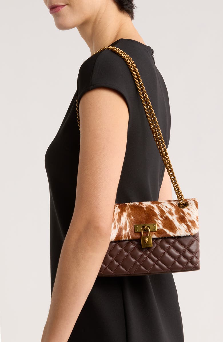 Kurt Geiger London Mini Brixton Genuine Calf Hair Crossbody Bag, Alternate, color, Open Brown