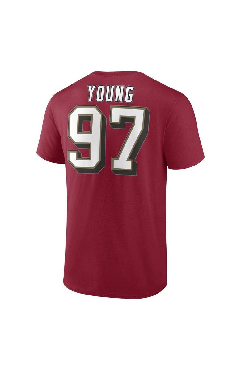 FANATICS Men's Fanatics Branded Bryant Young Scarlet San Francisco 49ers Hall of Fame Name & Number T-Shirt, Alternate, color,