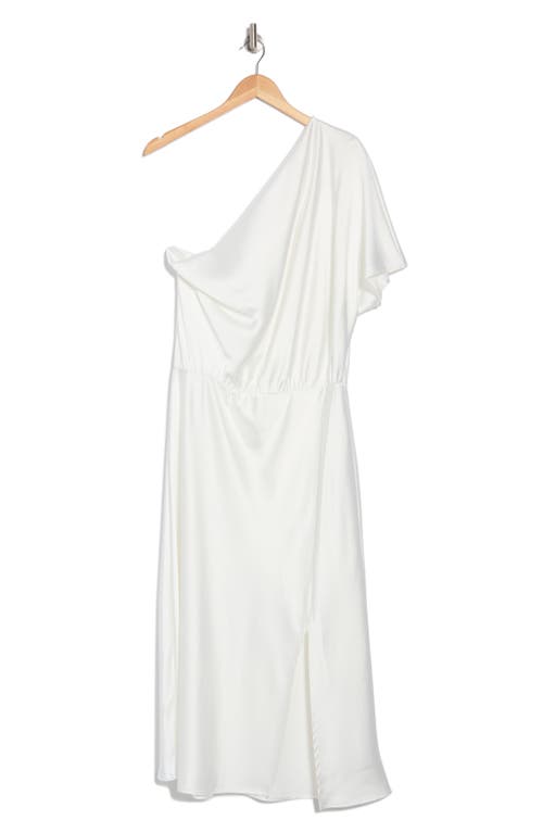 Shop Renee C Satin One-shoulder Dress
