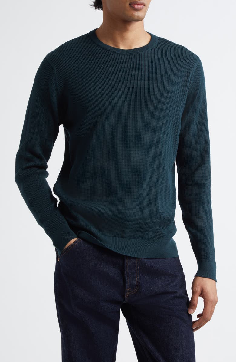 John Smedley Calix Thermal Stitch Sea Island Cotton Sweater, Main, color, Rainforest