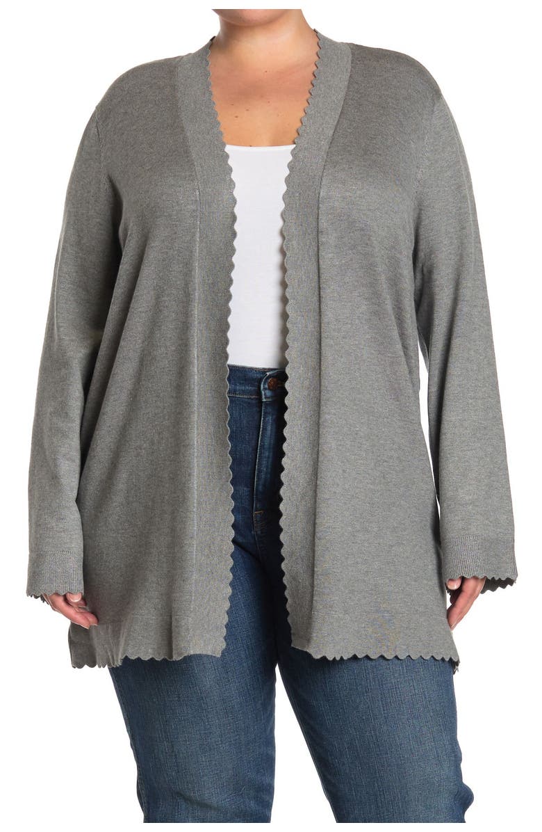 CYRUS Scalloped Edge Open Front Cardigan, Alternate, color, 