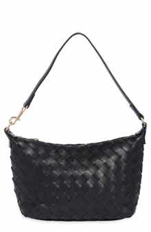 Faux Leather Woven Crossbody Bag