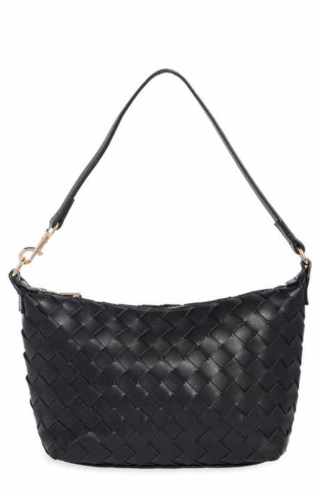 Faux Leather Woven Crossbody Bag