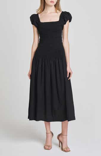 WAYF Cassidy Smock Bodice Midi Sundress