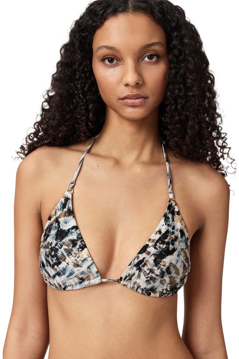 Saph Print Triangle Bikini Top, Alternate, color, CANTER FAWN BROWN