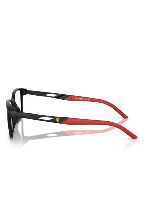 Scuderia Ferrari 57mm Pillow Optical Glasses In Matte Black/red