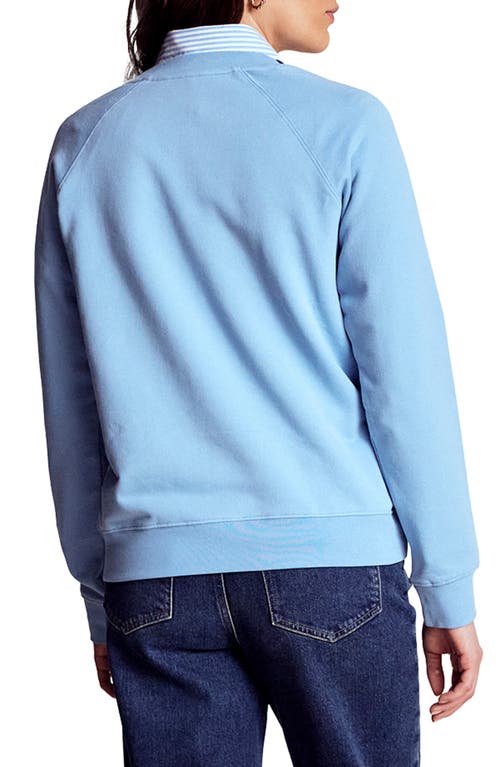 Boden Rosa Cat Embroidered Cotton Sweatshirt In Blue