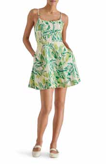 Steve Madden Oakley Fit & Flare Linen Blend Minidress