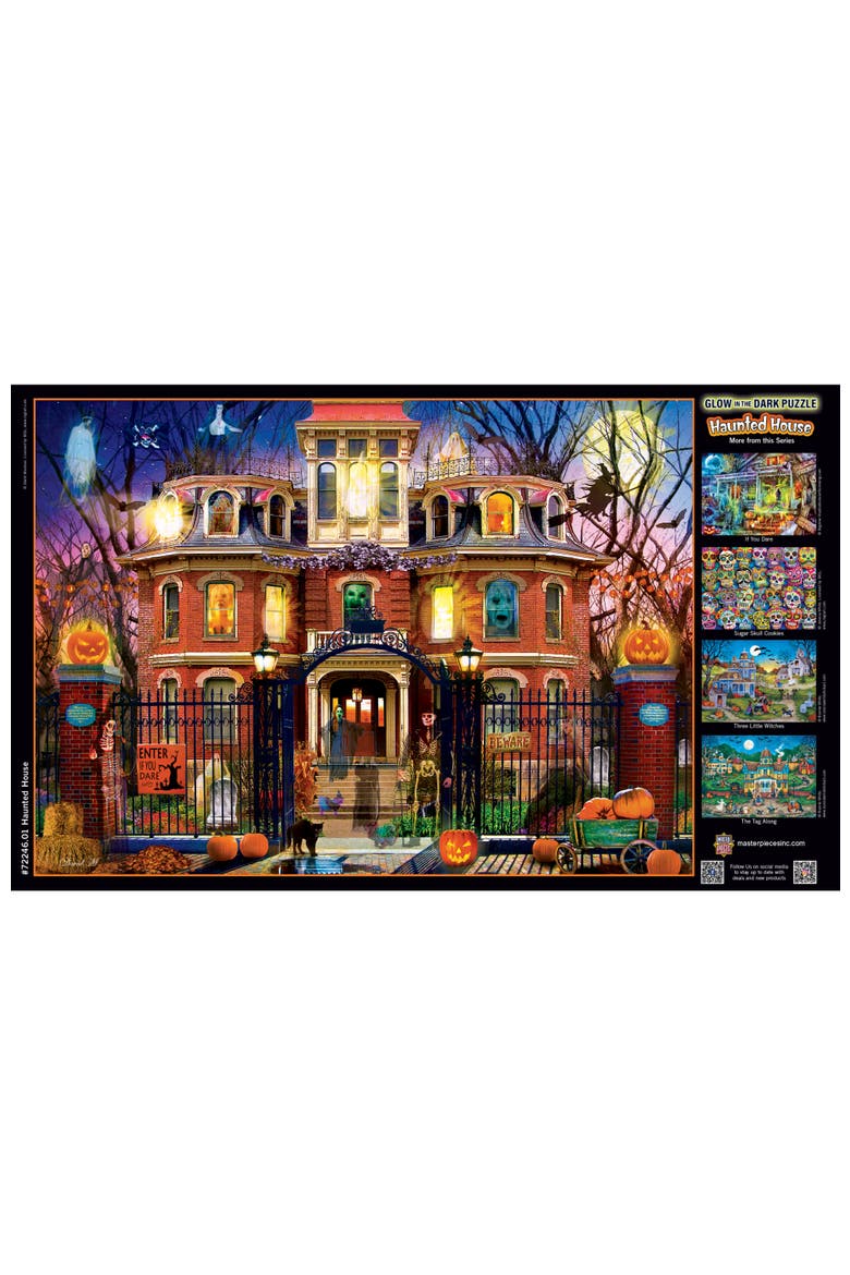 Haunted House 1000 Piece Glow Puzzle, Alternate, color, Multicolor