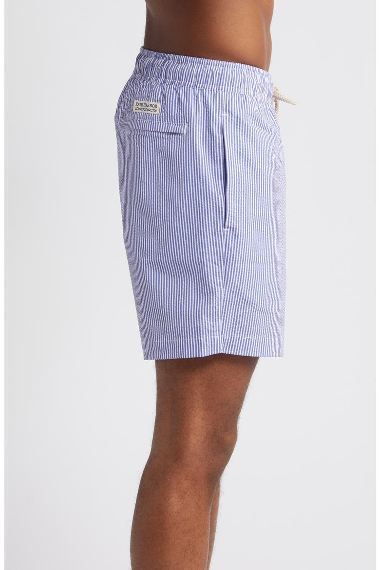 The Bayberry Medallion Print Water Repellent Swim Trunks, Alternate, color, LIGHT BLUE SEERSUCKER