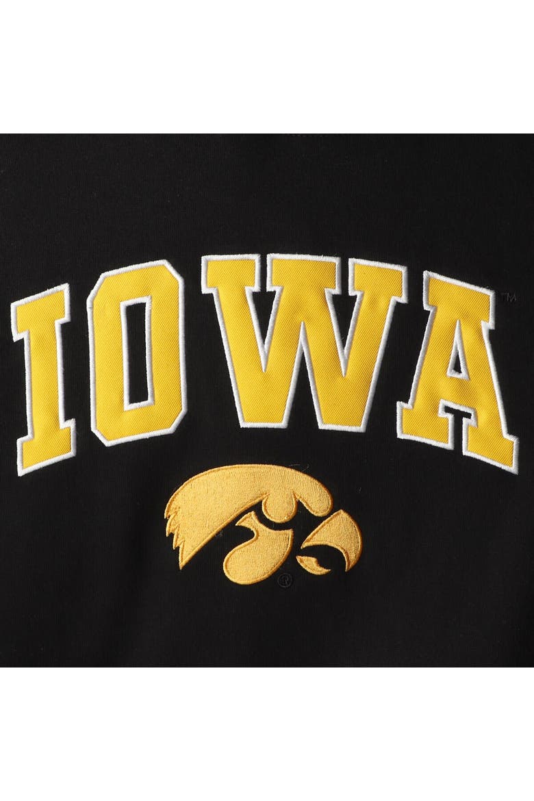 Youth Colosseum Black Iowa Hawkeyes 2-Hit Team Pullover Hoodie, Alternate, color, Black
