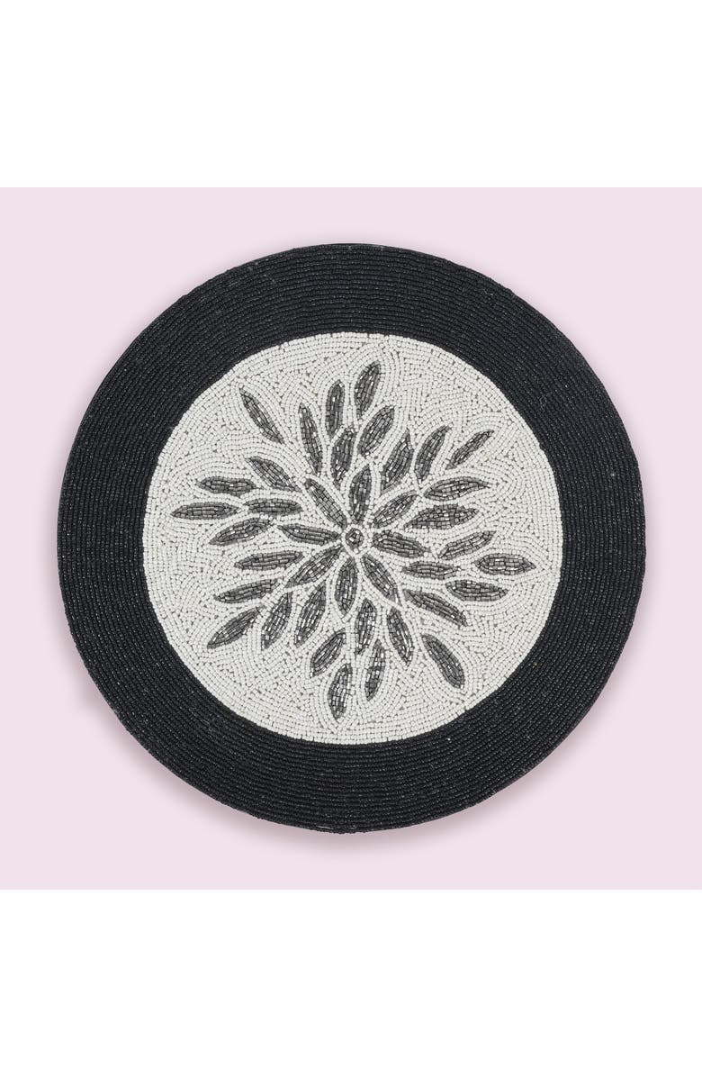 Tiramisu Beaded Placemat, Alternate, color, Ivory/ Black