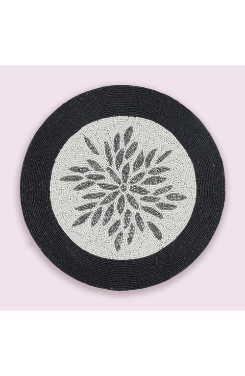 Tiramisu Beaded Placemat In Ivory/black