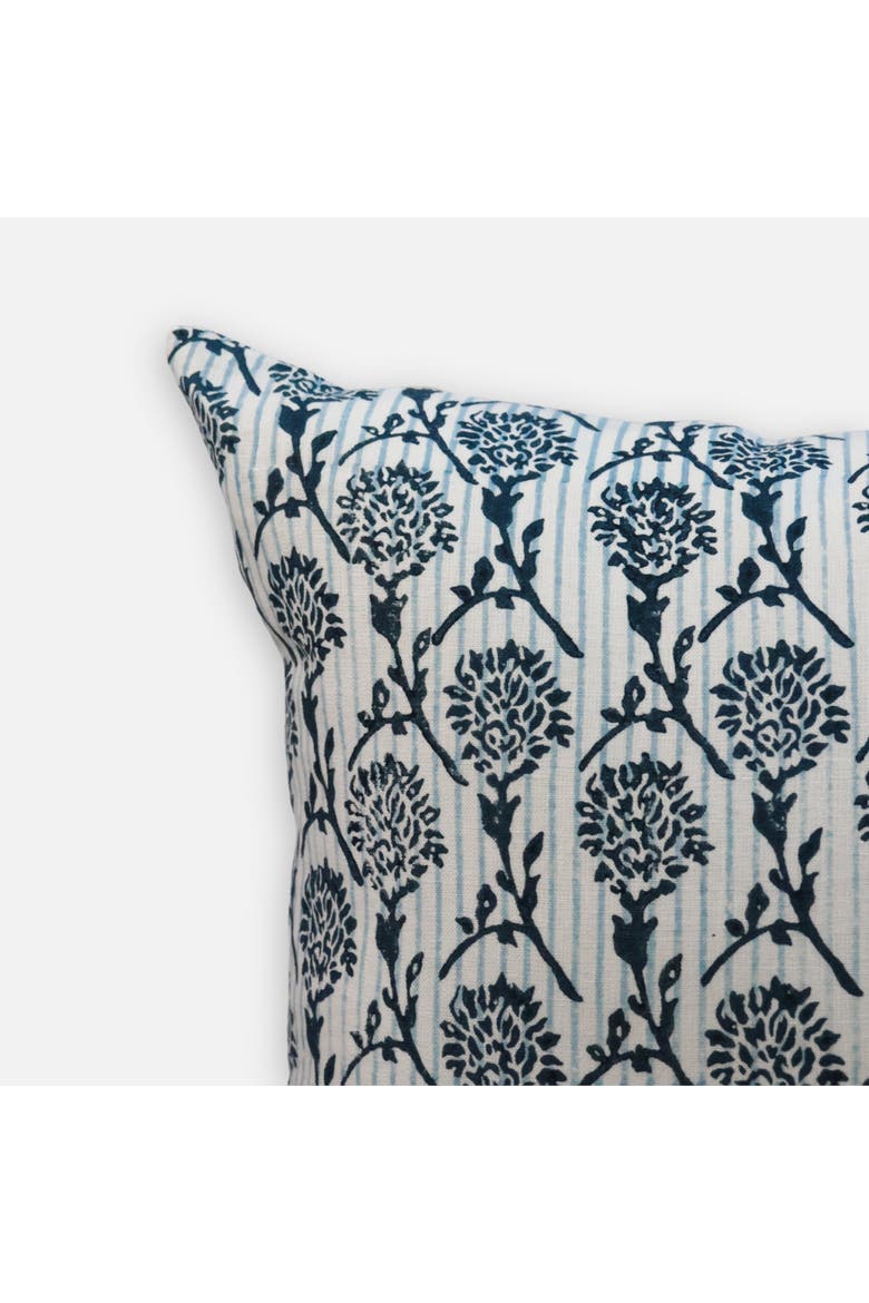 Nikhar Pure Linen Throw Pillow Cover, Alternate, color, Azure Blue