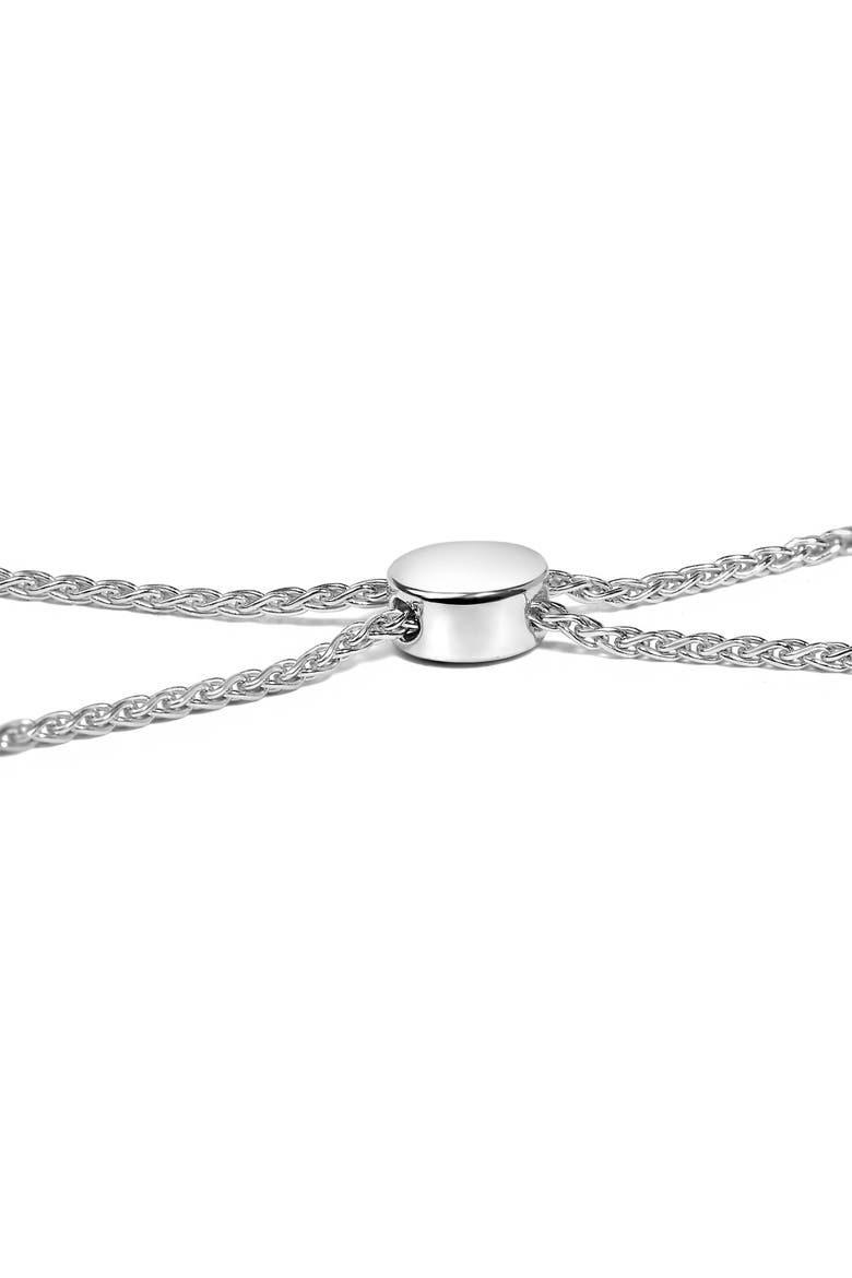 Silver 1/2 Cttw Diamond Double Wave Bolo Bracelet, Alternate, color, White