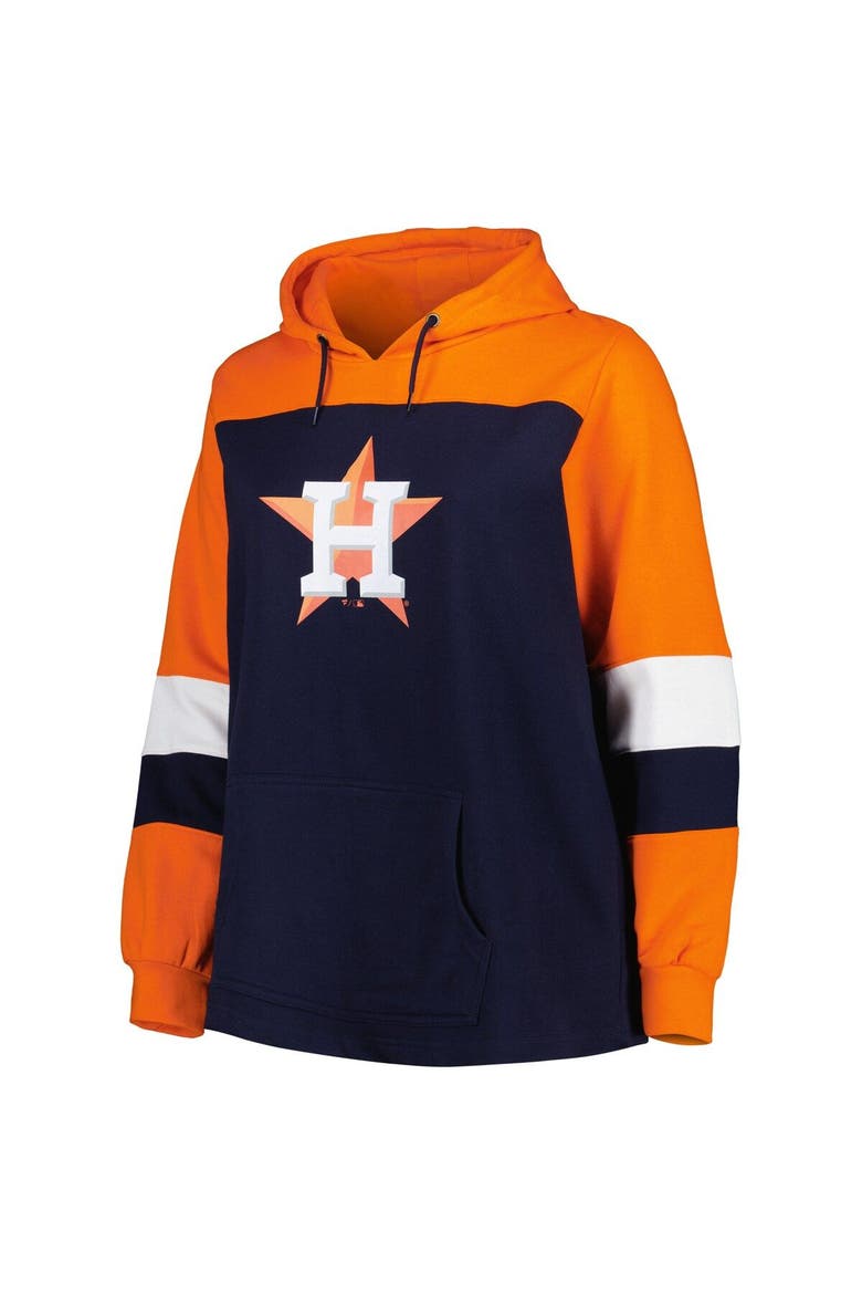 Women's Navy Houston Astros Plus Size Colorblock Pullover Hoodie, Alternate, color, Navy