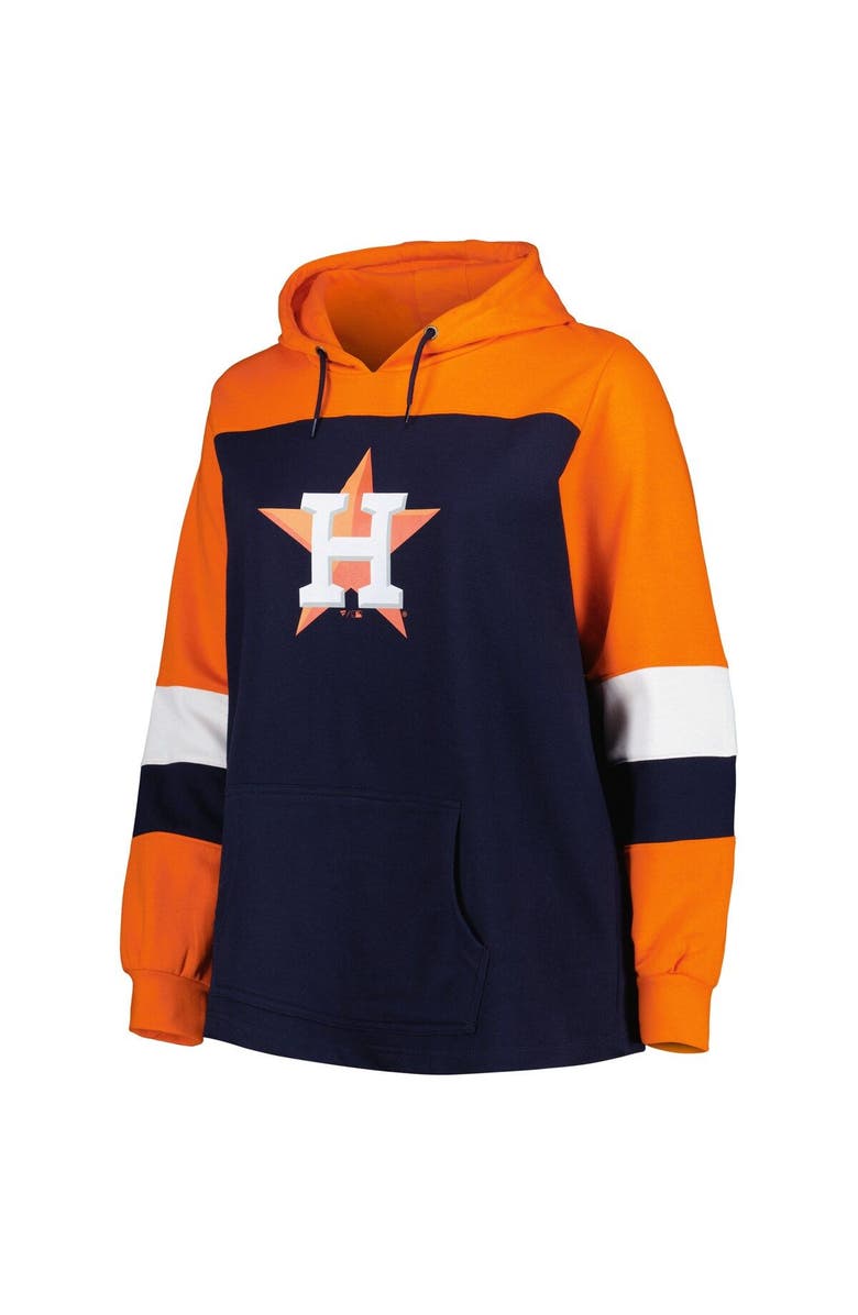 PROFILE Women's Navy Houston Astros Plus Size Colorblock Pullover Hoodie, Alternate, color, Navy