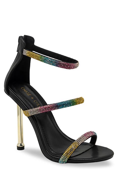 Elle Triple Rhinestone Strap Sandal (Women)