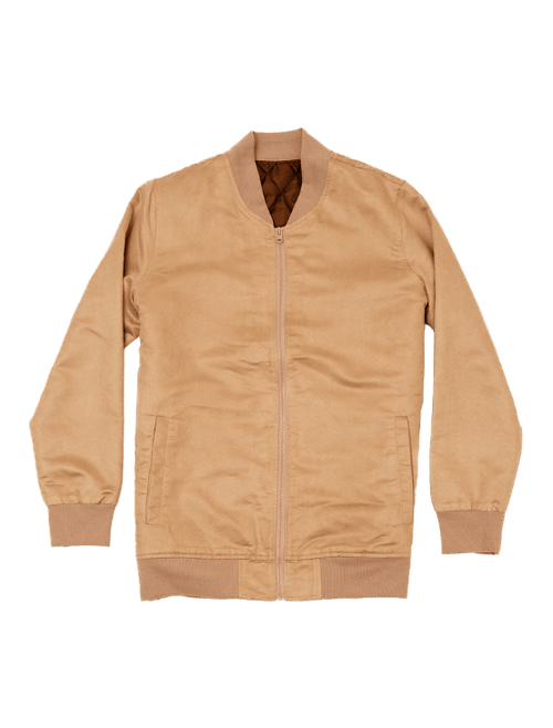 Dapper Boi Beige Microfiber Suede Bomber Jacket In Beige
