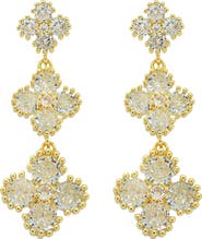 Panacea Crystal Clover Linear Drop Earrings
