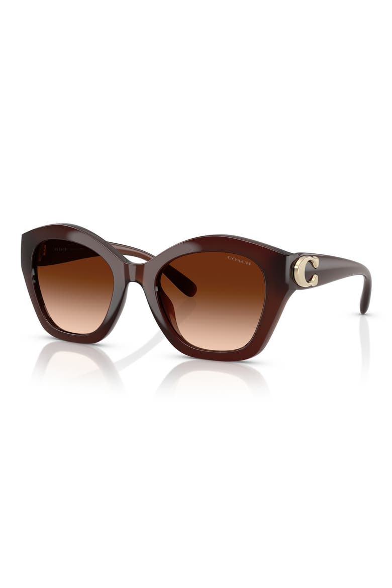 57mm Irregular Round Sunglasses, Alternate, color, MILKY HAZELNUT / BROWN