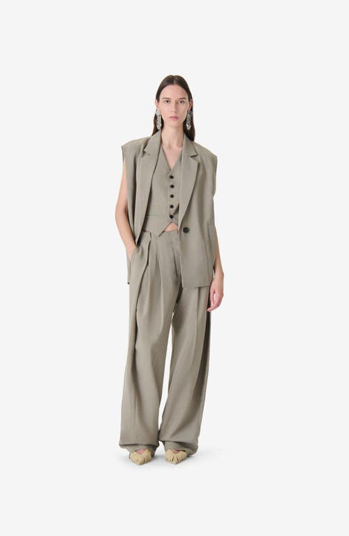 IRO Soledad Tailored Vest in Olive Green at Nordstrom, Size 34