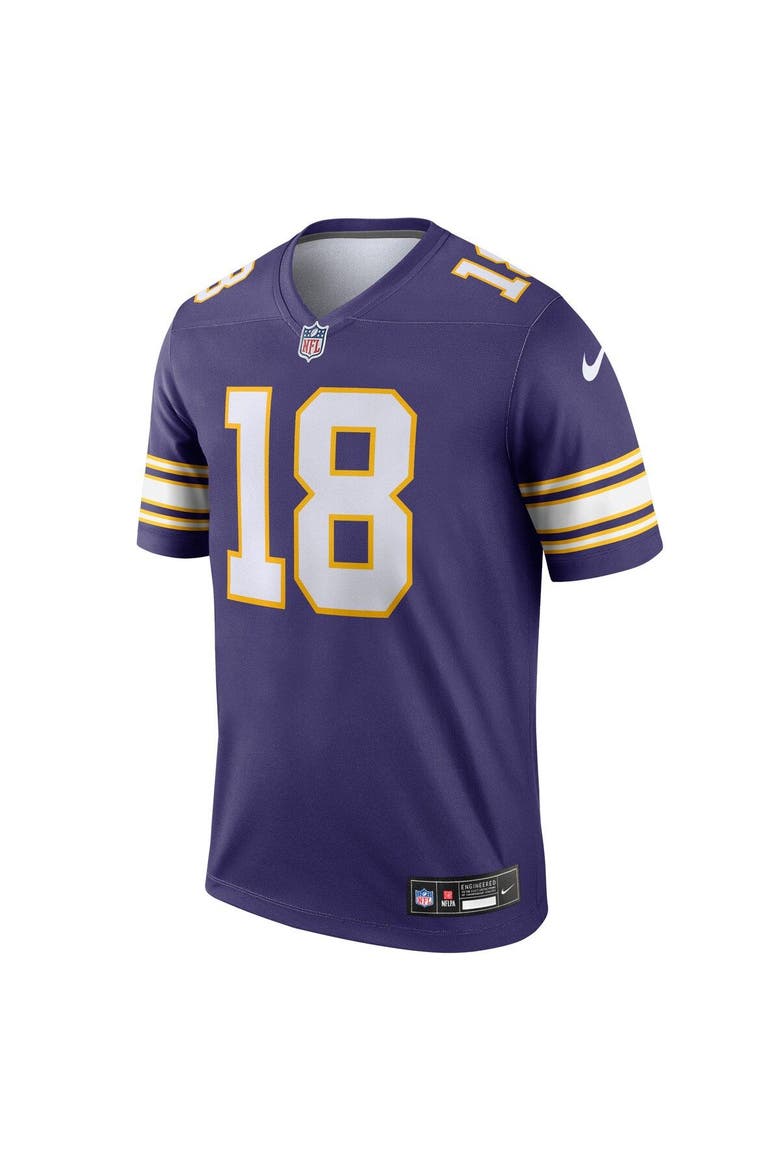 Men's Nike Justin Jefferson Purple Minnesota Vikings Classic Legend Player Jersey, Alternate, color, Purple