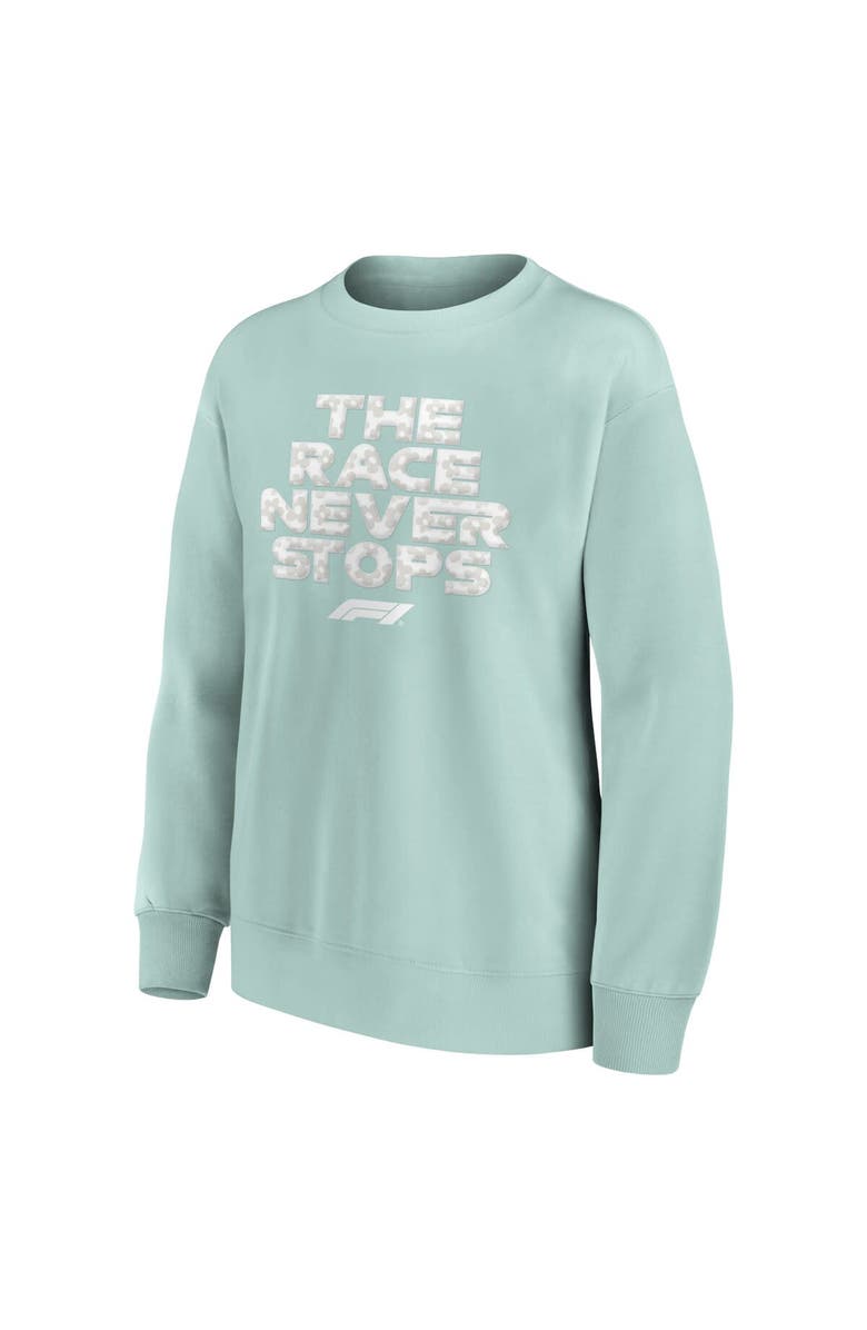 FANATICS Women's Fanatics Branded Green Formula 1 Merchandise Floral Slogan Fleece Pullover Sweatshirt, Alternate, color,
