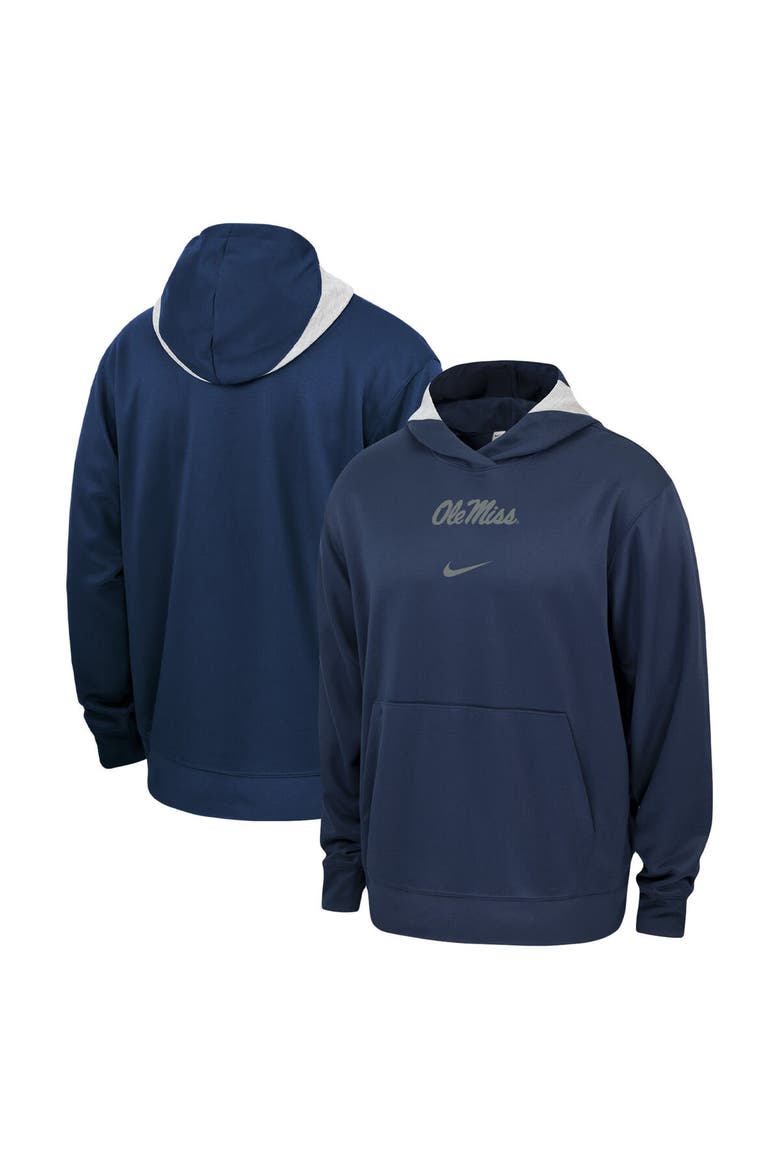 Men's Nike Navy Ole Miss Rebels Basketball Spotlight Performance Pullover Hoodie, Main, color, Navy