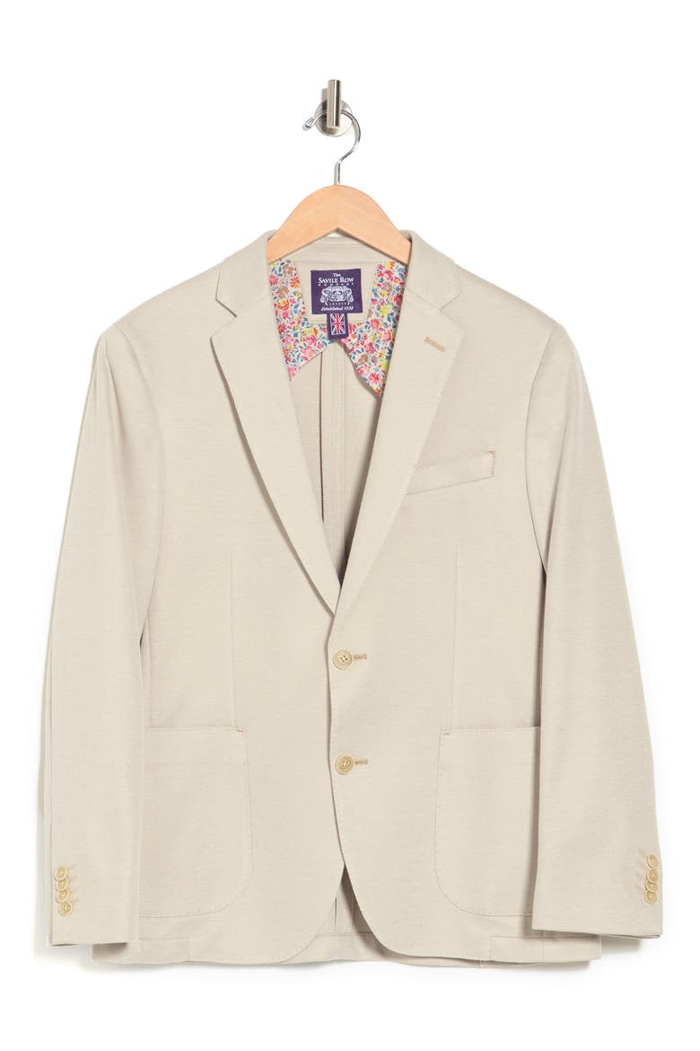 Notch Lapel Knit Blazer, Alternate, color, TAN