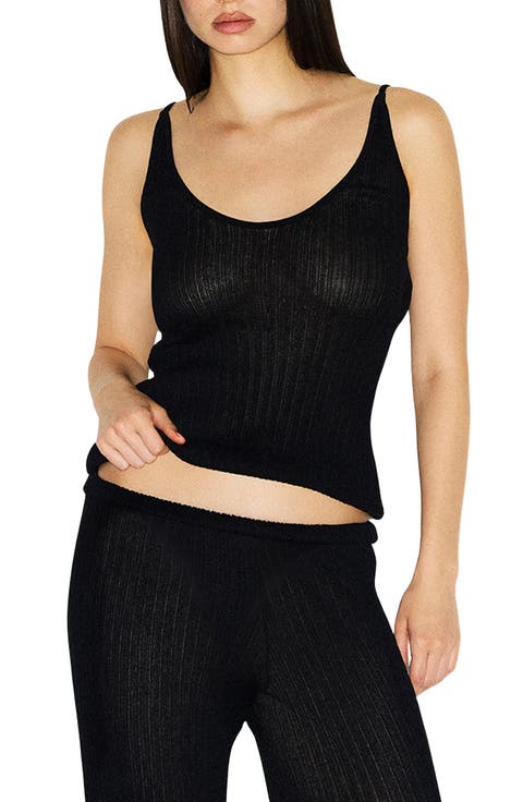 Sheer Knit Plunge Tank (Regular & Plus)