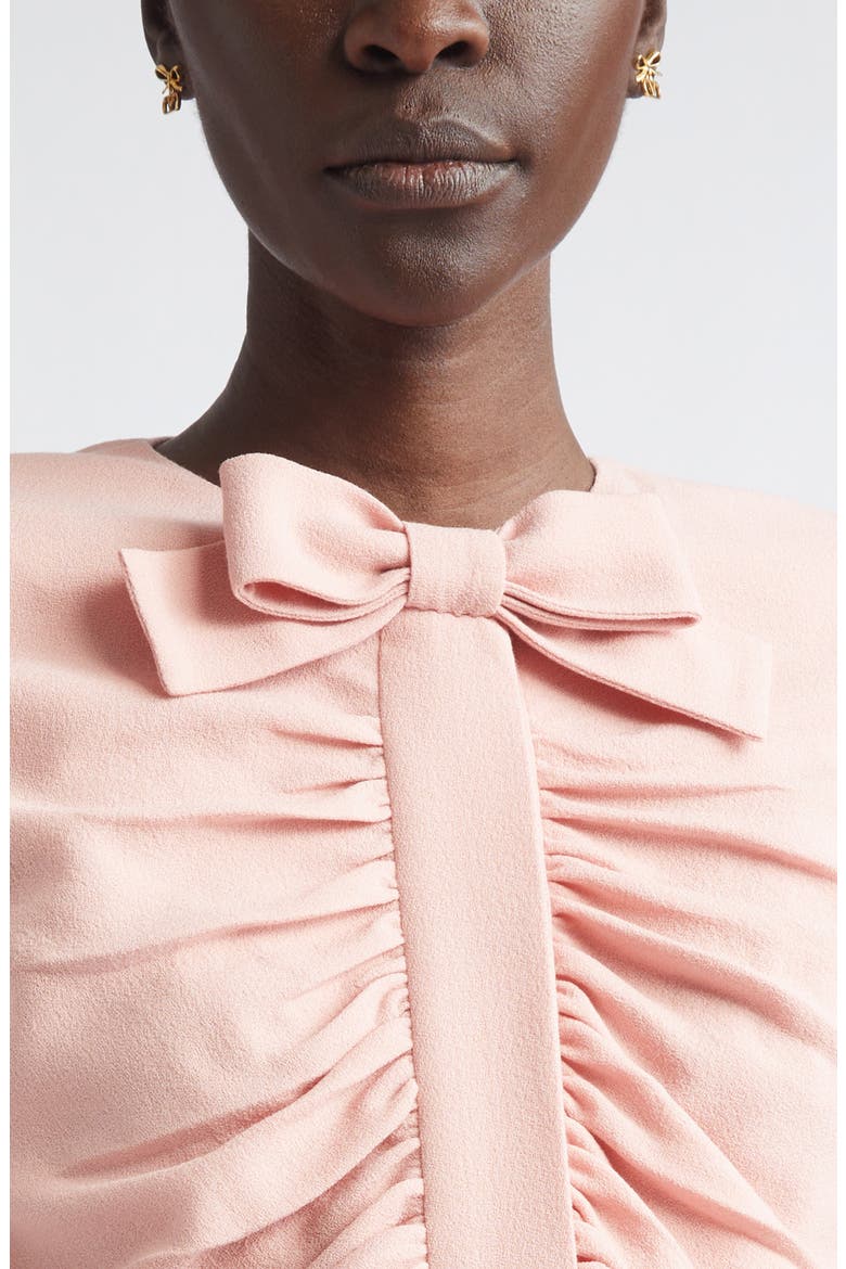 Bow Detail Crispy Lightweight Crop Wool Jacket, Alternate, color, ROSE