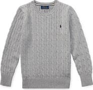 Polo Ralph Lauren Kids' Cabled Cotton Crewneck Sweater
