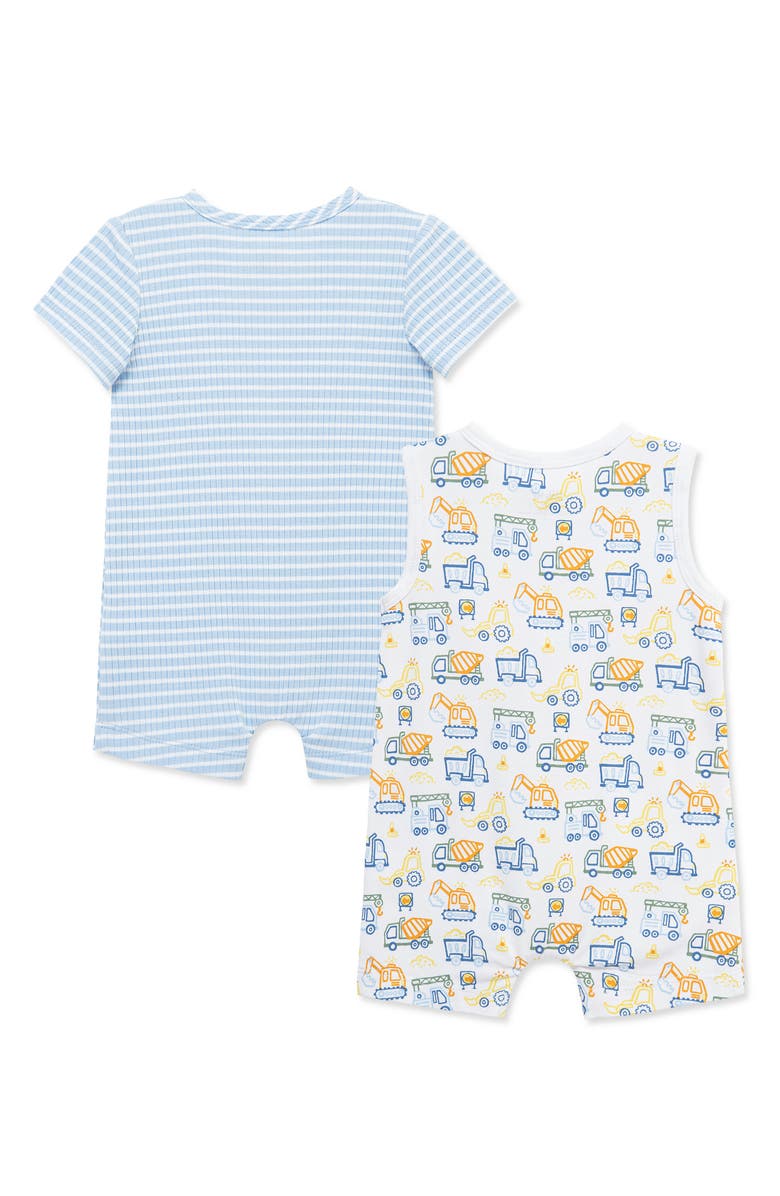 Little Me 2-Pack Rompers, Alternate, color, Blue