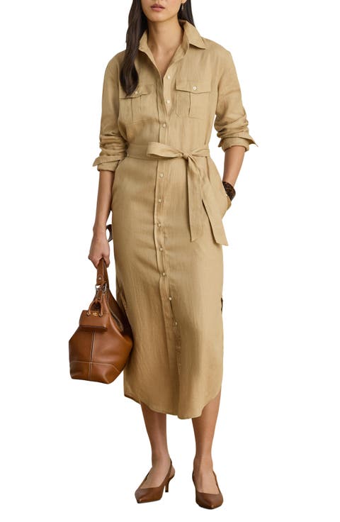 Long Sleeve Linen Shirtdress