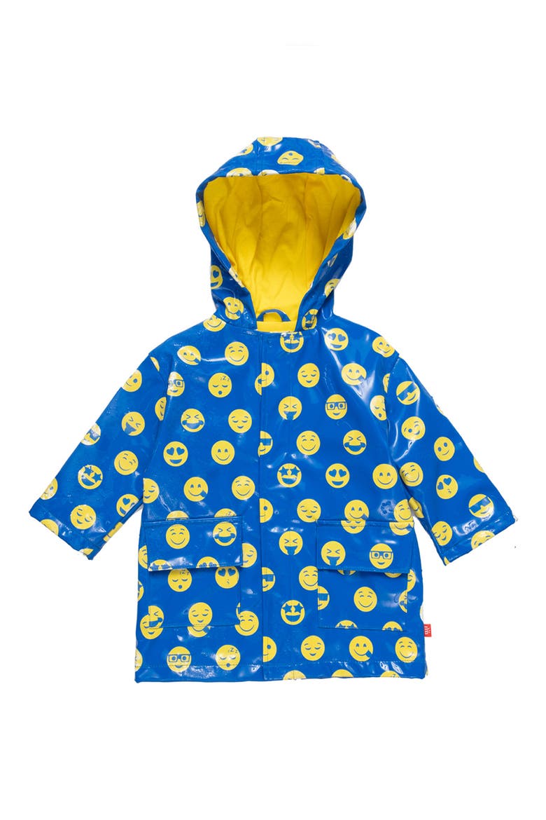 Kids' Emoji Water Resistant Raincoat, Main, color, BEMOJ