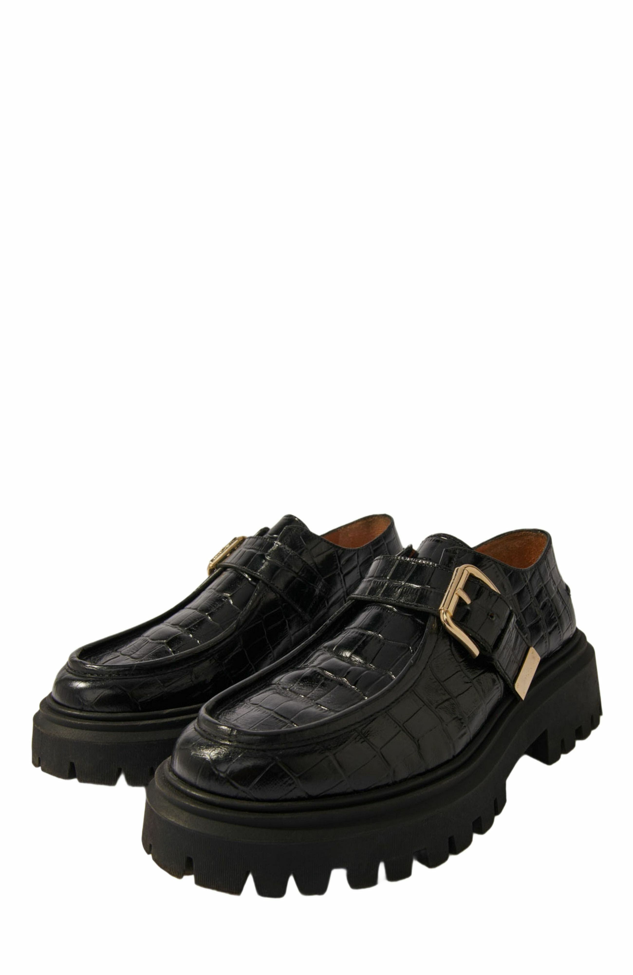 maje Chunky leather Derbies, Alternate, color, 