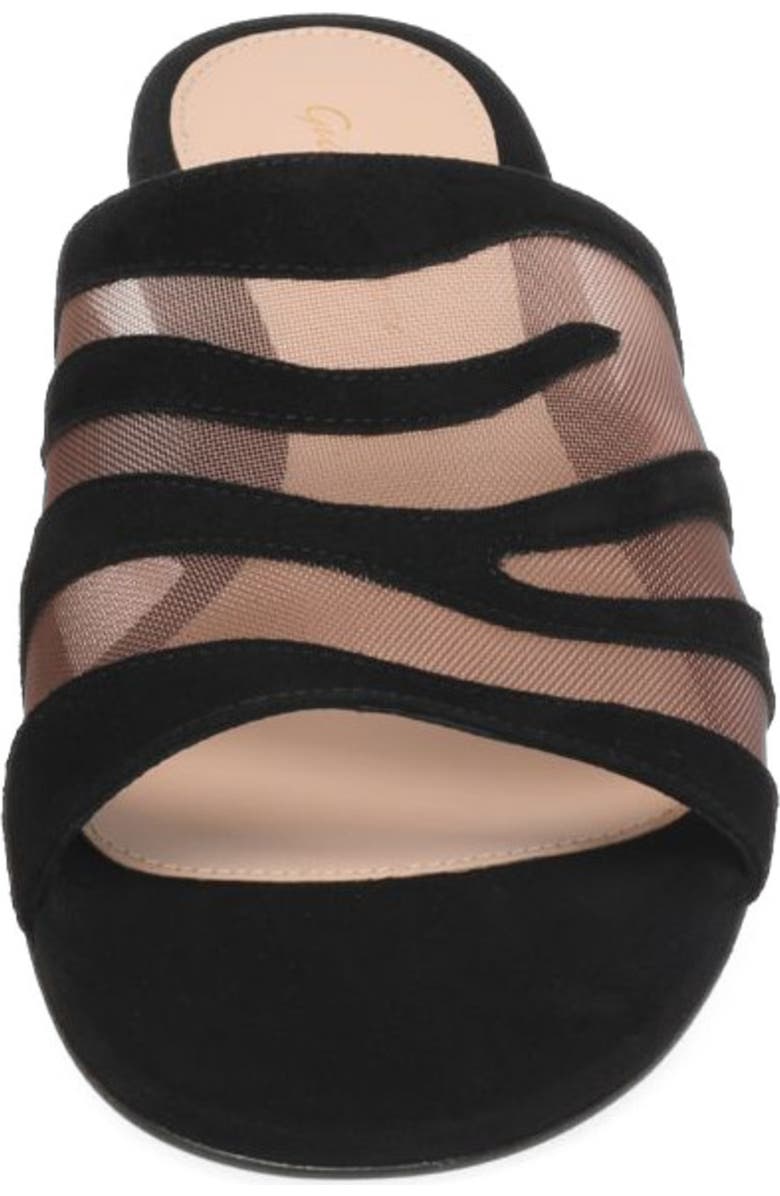Gianvito Rossi Tigra Sandals, Alternate, color, Black Fabric And Suede