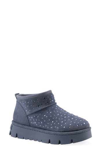 White Mountain Footwear Tomas Faux Fur Bootie In Blue