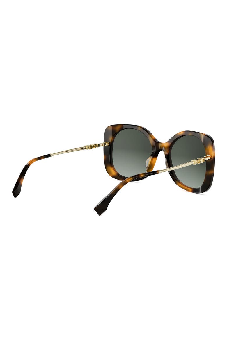 Fendigraphy 55mm Gradient Square Sunglasses, Alternate, color, BLONDE HAVANA / GRADIENT GREEN